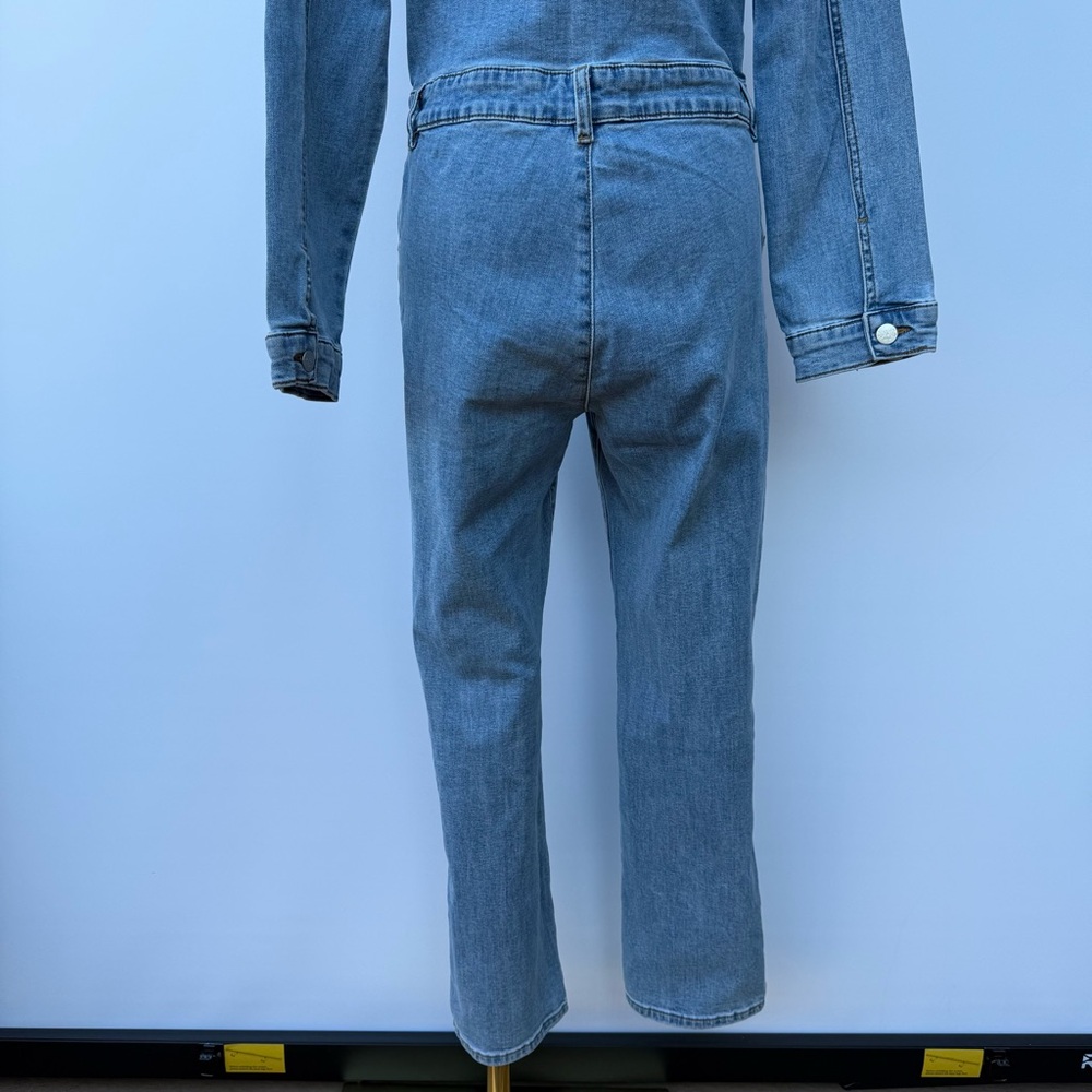 Mashed Potatoes Ruby Lou Denim Jumpsuit Blue Mid Rise Women’s Medium NWT - Picture 6 of 16